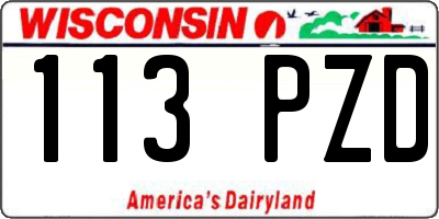 WI license plate 113PZD