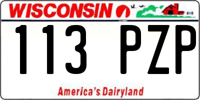 WI license plate 113PZP
