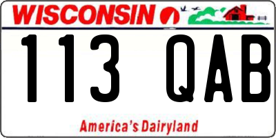 WI license plate 113QAB