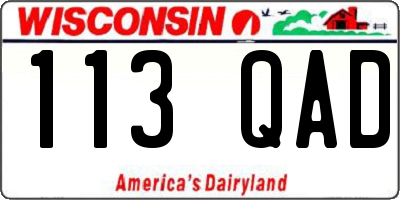 WI license plate 113QAD