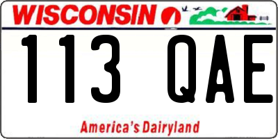 WI license plate 113QAE