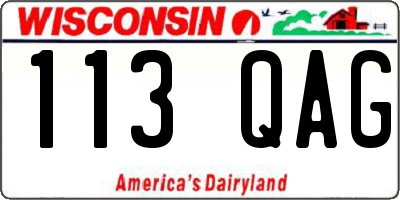 WI license plate 113QAG