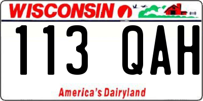 WI license plate 113QAH