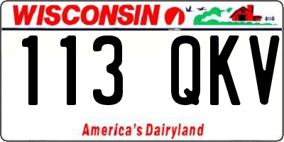 WI license plate 113QKV