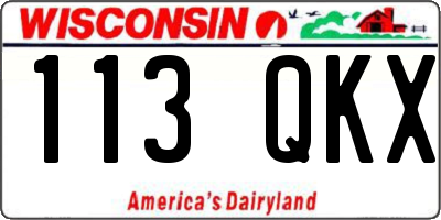WI license plate 113QKX