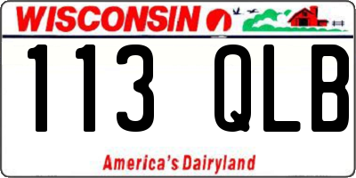 WI license plate 113QLB