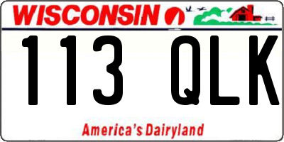 WI license plate 113QLK