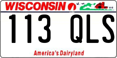 WI license plate 113QLS