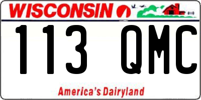 WI license plate 113QMC
