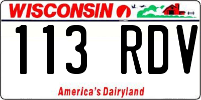 WI license plate 113RDV