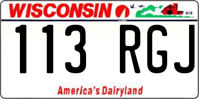 WI license plate 113RGJ