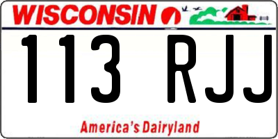 WI license plate 113RJJ