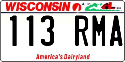 WI license plate 113RMA