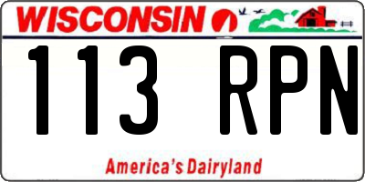 WI license plate 113RPN