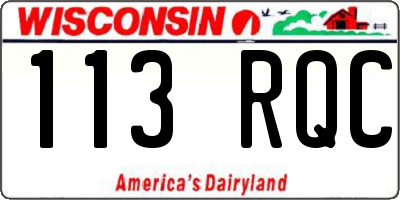 WI license plate 113RQC