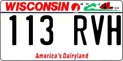 WI license plate 113RVH