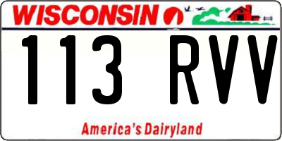 WI license plate 113RVV