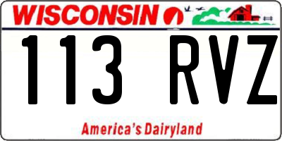 WI license plate 113RVZ