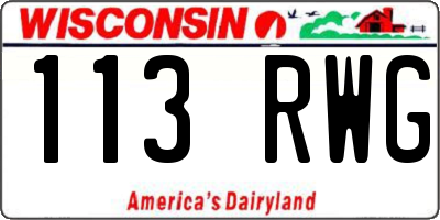 WI license plate 113RWG