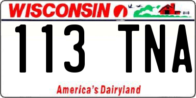 WI license plate 113TNA