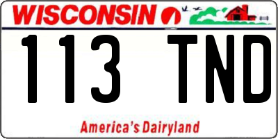 WI license plate 113TND