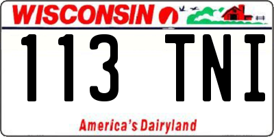WI license plate 113TNI