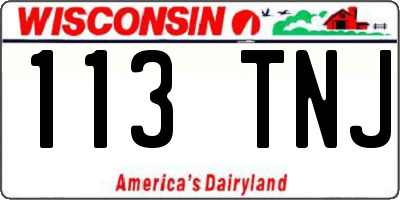 WI license plate 113TNJ