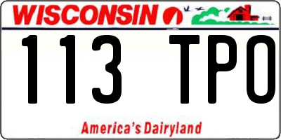 WI license plate 113TPO