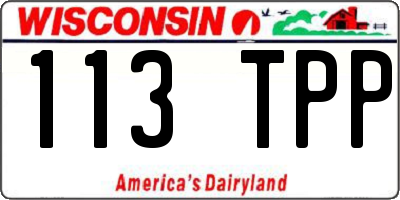 WI license plate 113TPP