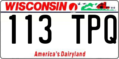 WI license plate 113TPQ