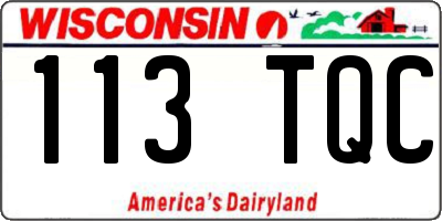WI license plate 113TQC