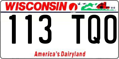 WI license plate 113TQO