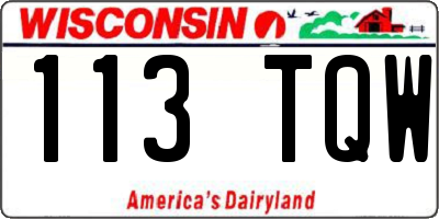 WI license plate 113TQW