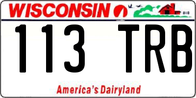 WI license plate 113TRB