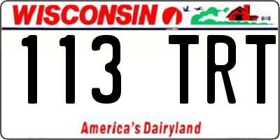 WI license plate 113TRT