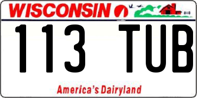 WI license plate 113TUB