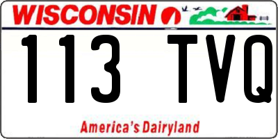 WI license plate 113TVQ