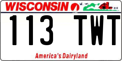 WI license plate 113TWT