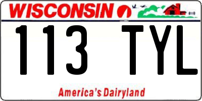 WI license plate 113TYL