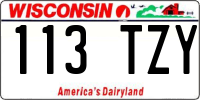WI license plate 113TZY
