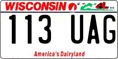 WI license plate 113UAG