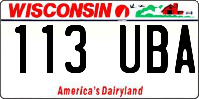 WI license plate 113UBA