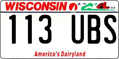 WI license plate 113UBS