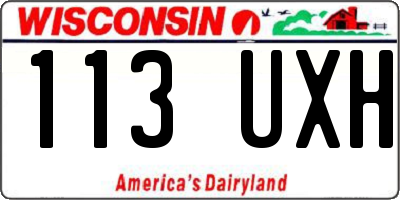 WI license plate 113UXH