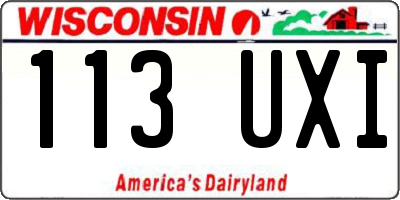 WI license plate 113UXI