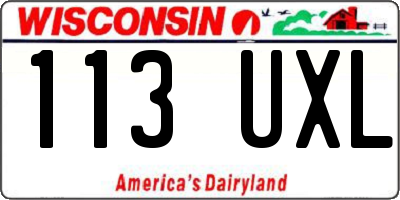 WI license plate 113UXL
