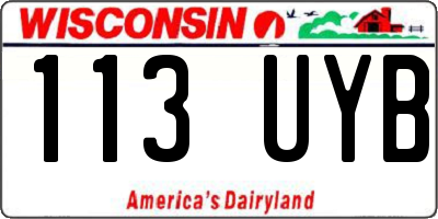 WI license plate 113UYB