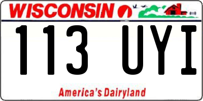 WI license plate 113UYI