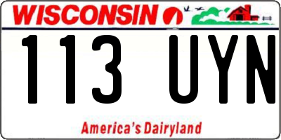 WI license plate 113UYN