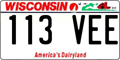 WI license plate 113VEE